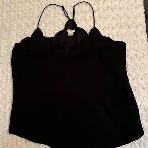 JCREW black scalloped tank